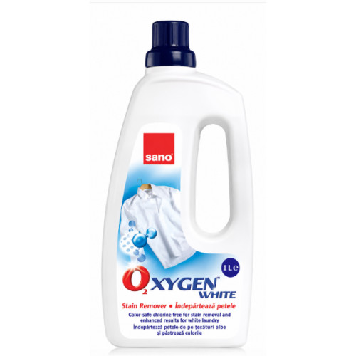 Гелевий плямовивідник для прання білої білизни Sano Oxygen Gel for White Laundry, 1 л